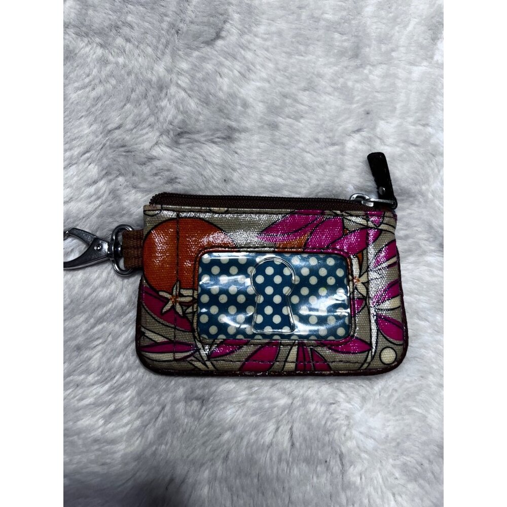 Fossil Key-Per Wristlet Wallet ID Holder Polka Dot & Floral Design